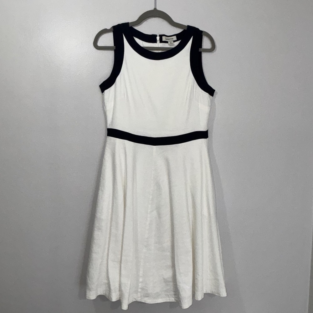 Women's Lands End Dress Size 6 Linen Blend Midi Lined Classy/Summer